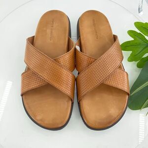 Vince Camuto Womens Almon Sandal Size 10 M Brown Leather Slide Mule